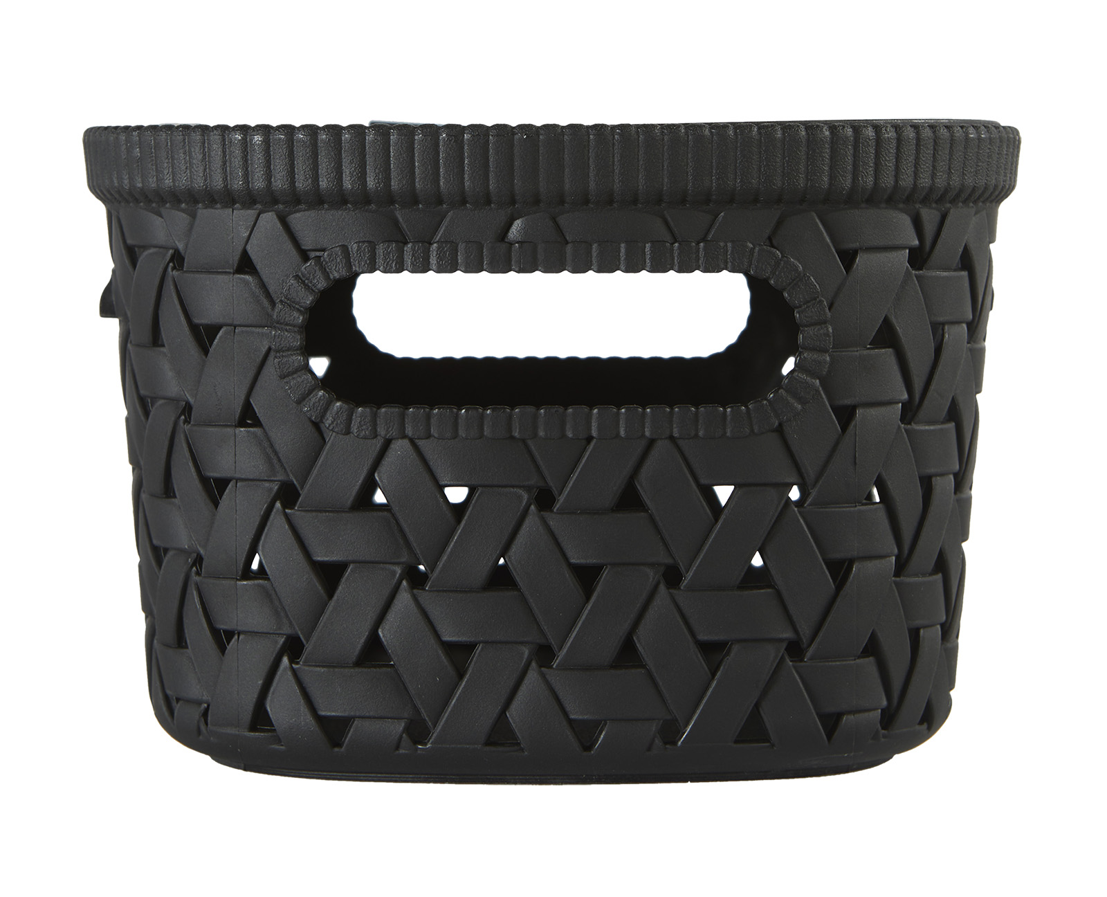 Opbergmand met deksel zwart 20 × 15 × 10 cm