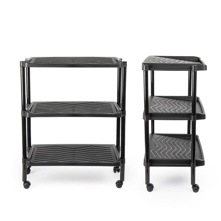 Schoenenrek op wielen 3-laags 50,5 × 30,5 × 62,5cm