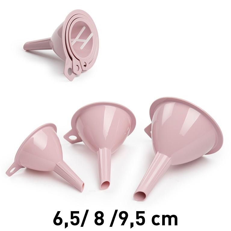 Trechterset kunststof 3-delig 6,5/8/9,5 cm