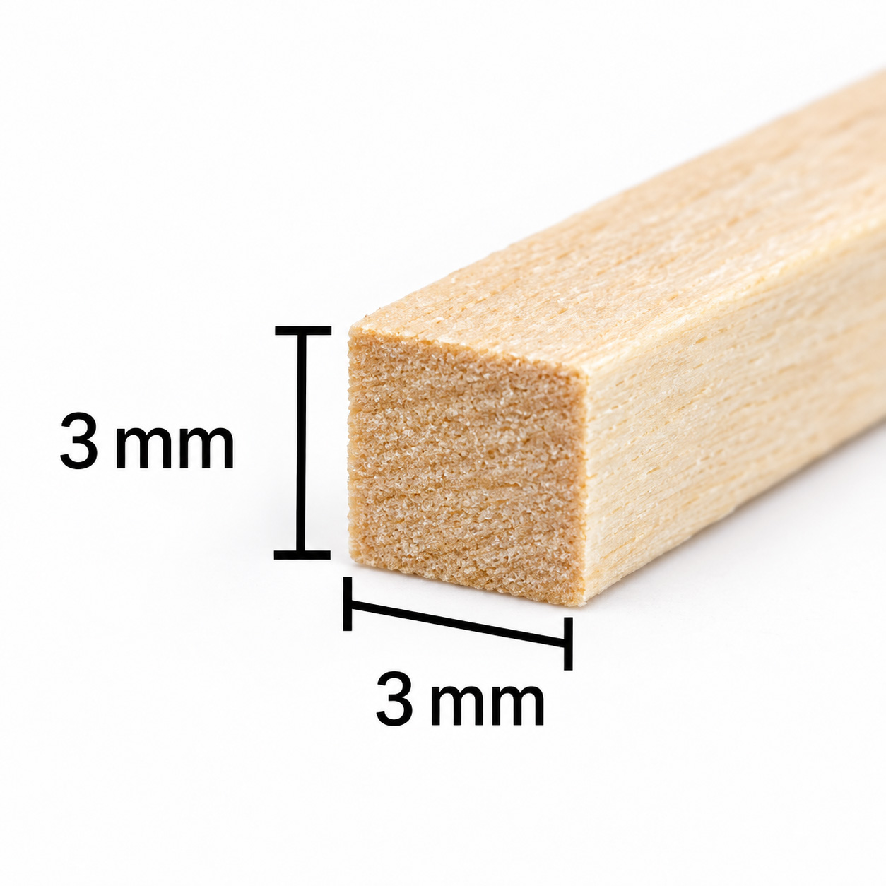 Vierkante houten knutselstokjes 3*3*300mm