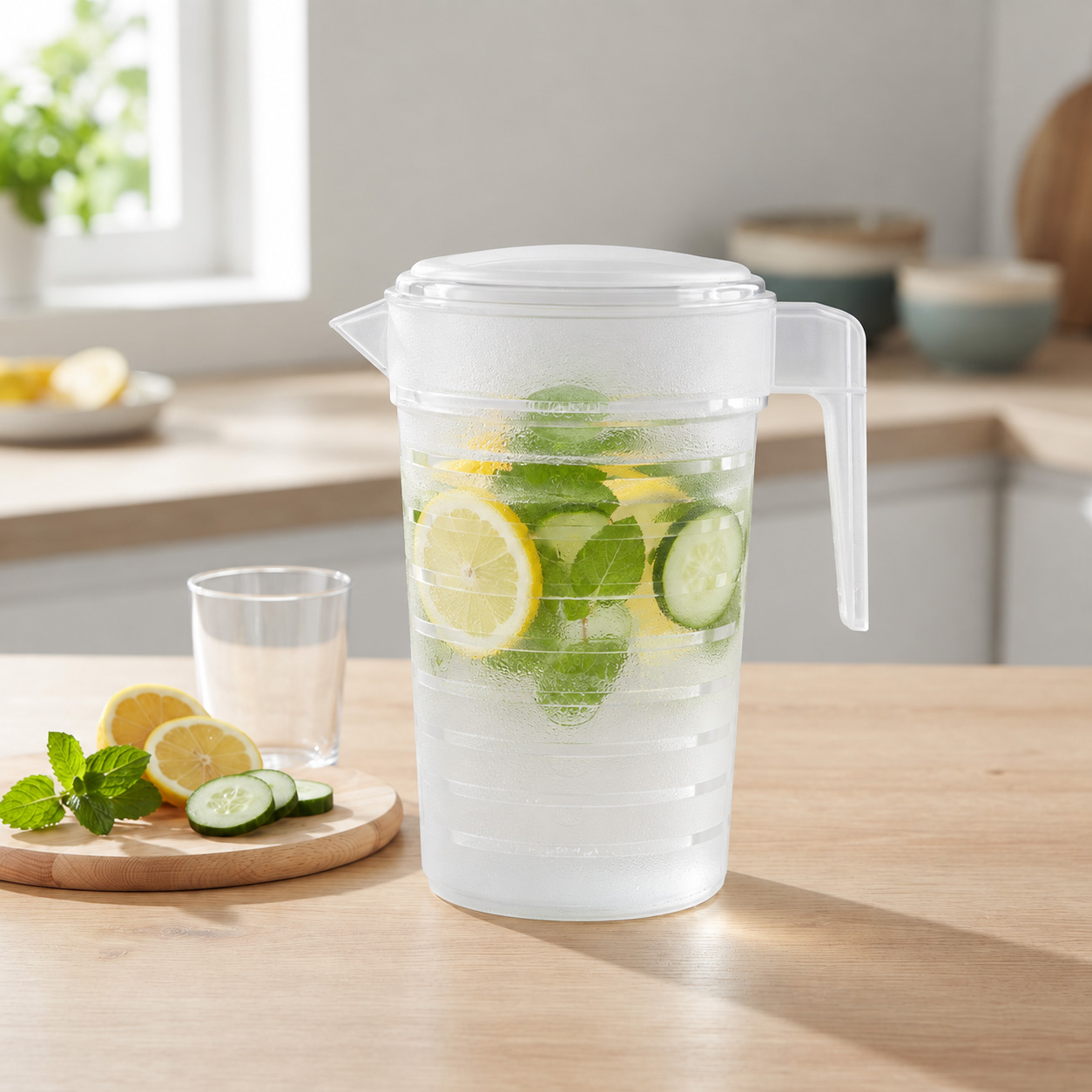 Waterkan kunststof transparant 2L