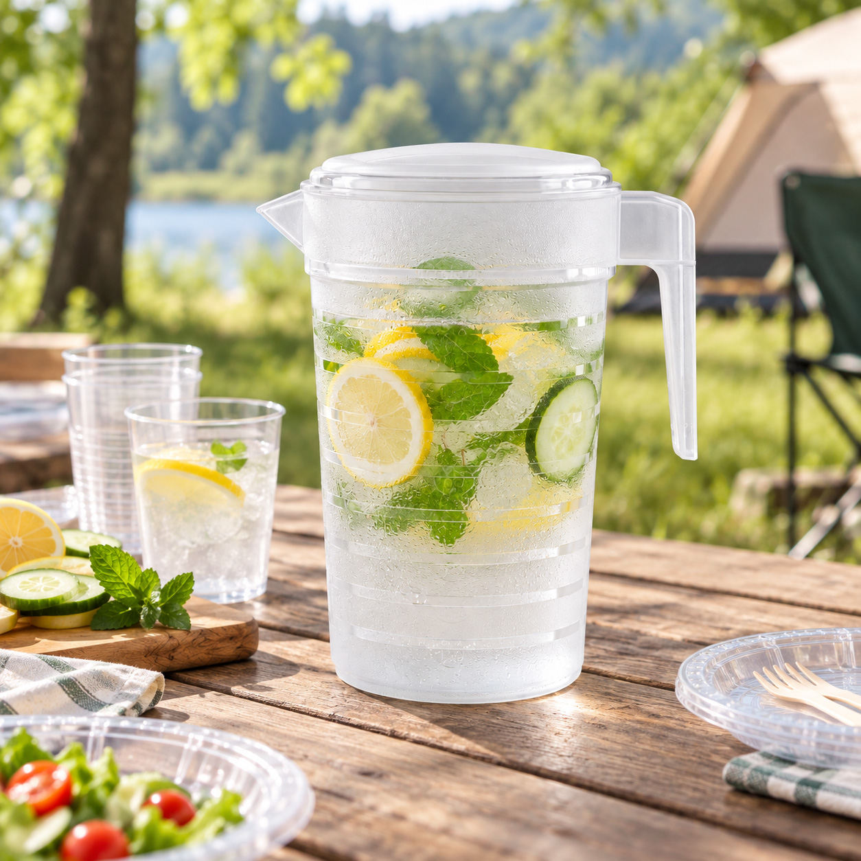 Waterkan kunststof transparant 2L